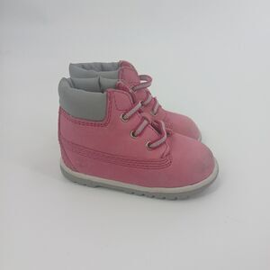 Timberland Kids Boots Girls 2 Pink Suede Leather